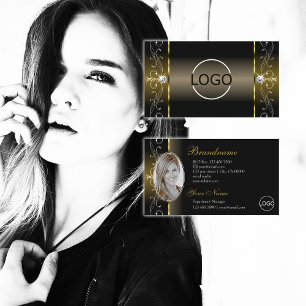 Squiggled Jewels Logotyp och foto (Luxury Black Gu Visitkort