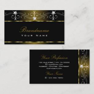 Squiggles Gnistra judar Ornate, Luxury Black Guld Visitkort