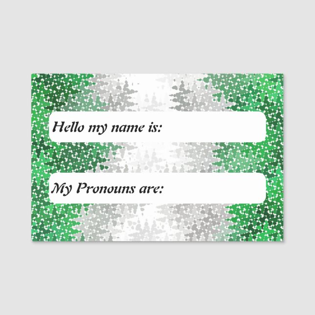 Squiggly Boho Anpassningsbar Grayromantic Pride Fl Namnbricka (Framsida)