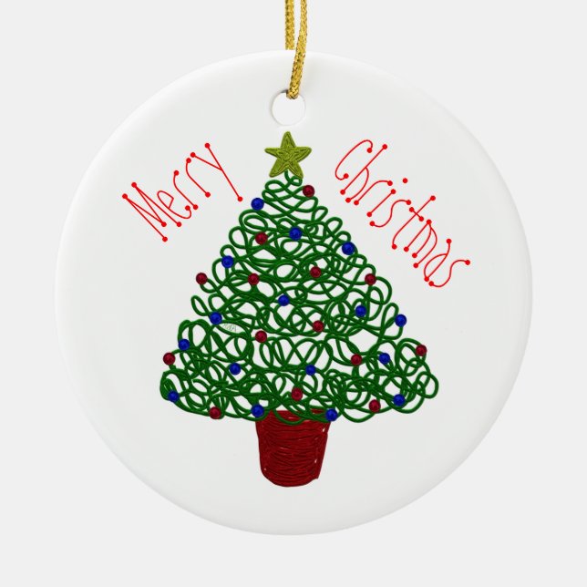 Squiggly julgranprydnad julgransprydnad keramik (Framsidan)