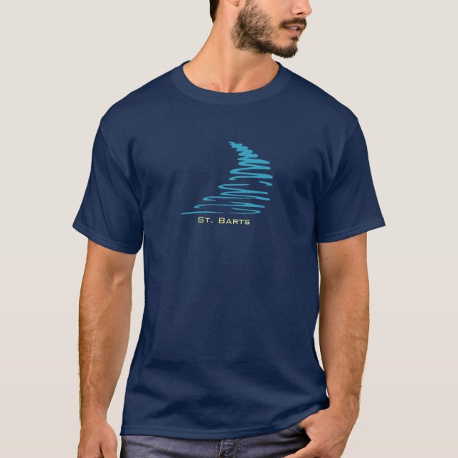 Squiggly Lines_Aqua Glow_St. Barts Tee Shirt (Framsida)