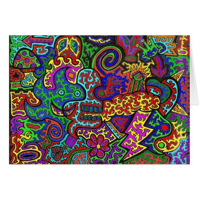 Squiggly noja hälsningskort (Framsidan Horizontal)