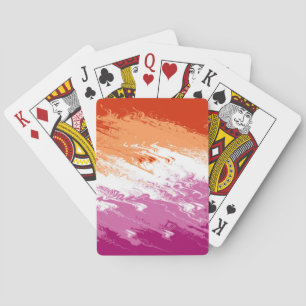 Squiggly Trippy Groovy Abstrakt Lesbisk Prideflagg Casinokort