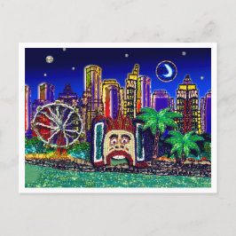 Squin Art Luna Måne Sydney Australien Vykort