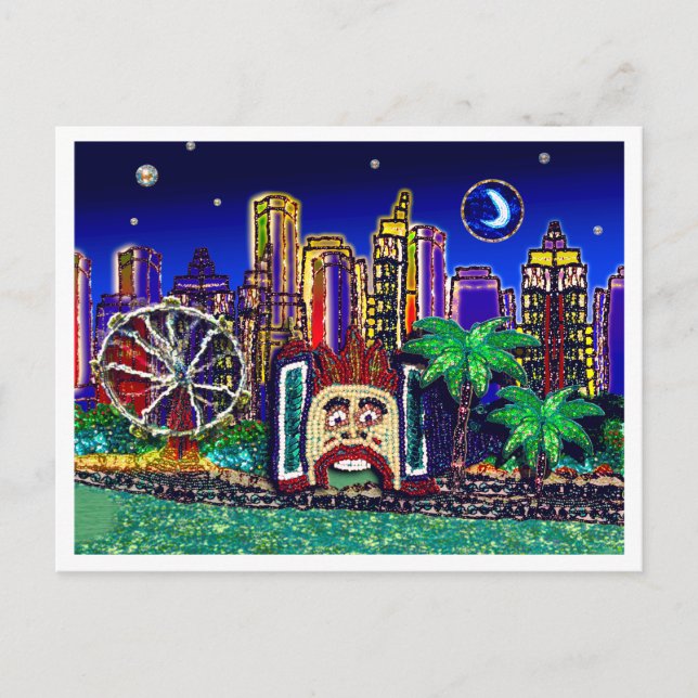 Squin Art Luna Måne Sydney Australien Vykort (Framsida)