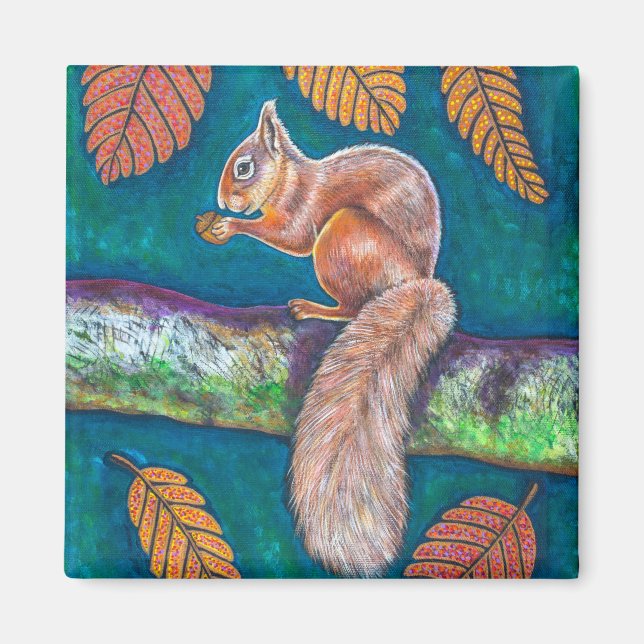 Squirrel - Acorn Harvest Magnet (Framsidan)