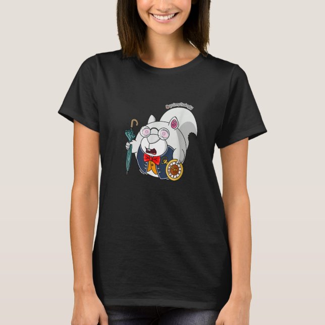 Squirrel  Alice in Wonderland White Rabbit T Shirt (Framsida)