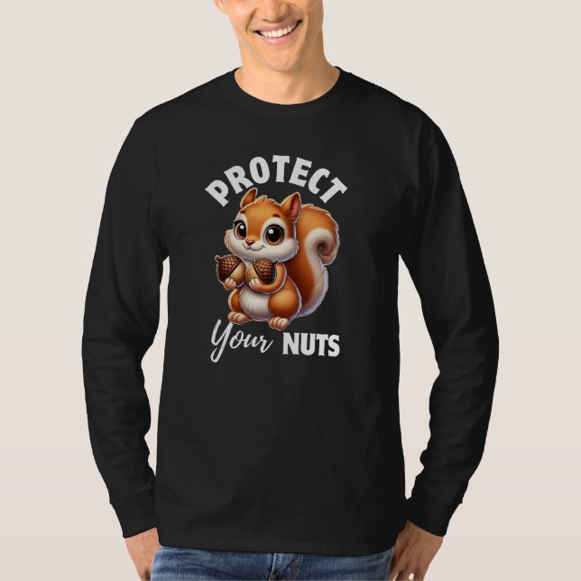 Squirrel Älskare T-shirt - Cute Squirrel Nöt Shirt (Framsida)