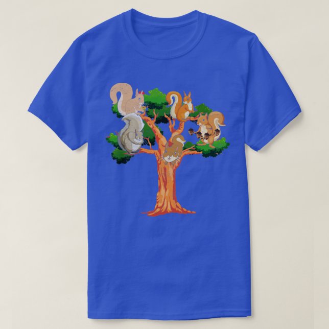 Squirrel Älskare Träd Natature Forest Animal Squir T Shirt (Design framsida)