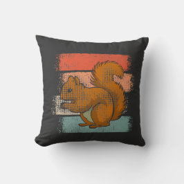 Squirrel Animal Retro Kudde