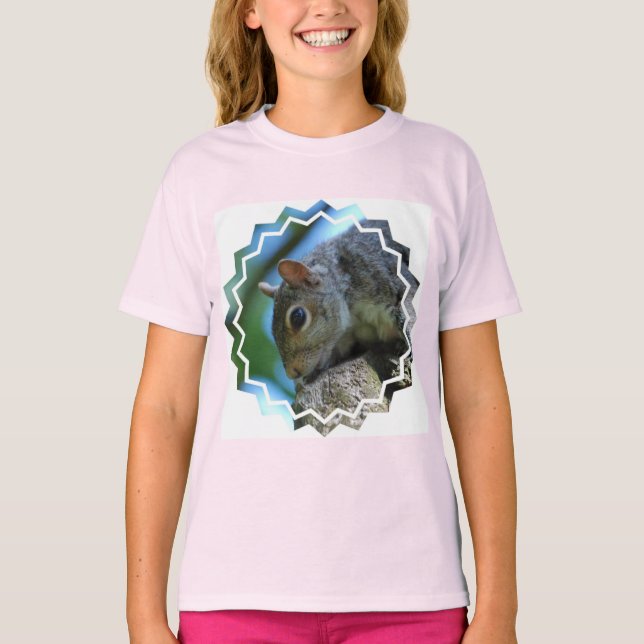 Squirrel Ansikte Girl T-Shirt (Framsida)