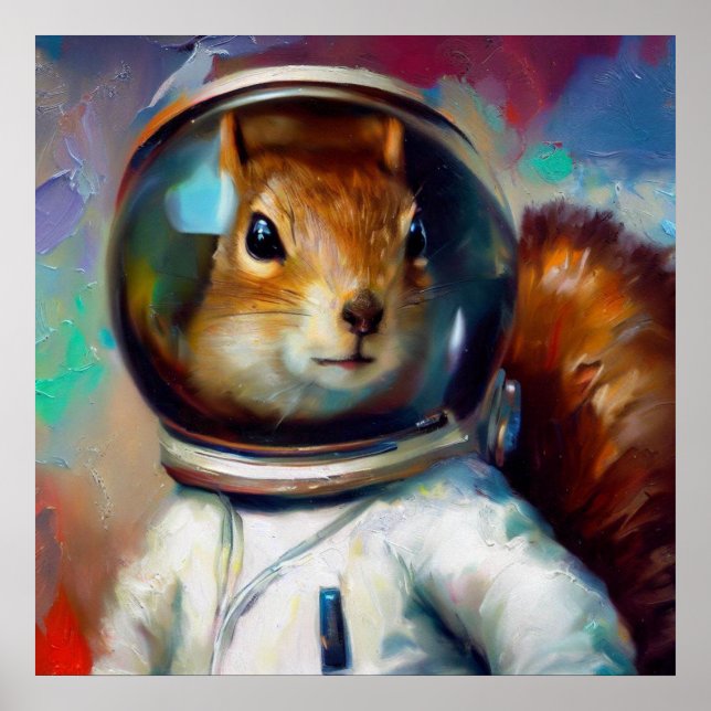 Squirrel Astronaut Poster (Framsidan)