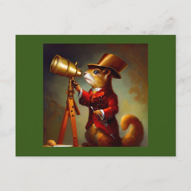 Squirrel Astronomer Vykort (Framsida)