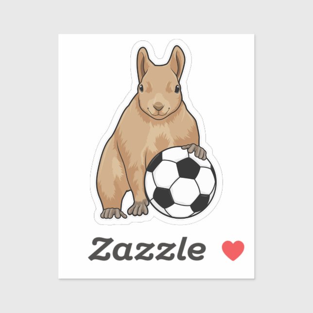 Squirrel at Soccer Sports Klistermärken (Ark)