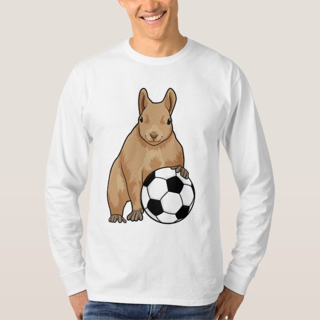 Squirrel at Soccer Sports T Shirt (Framsida)