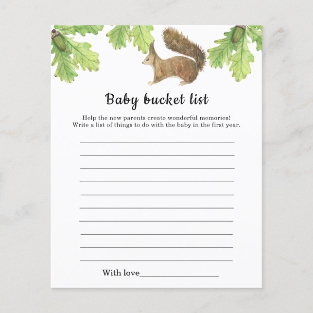 Squirrel - Baby bucket list (Framsida)