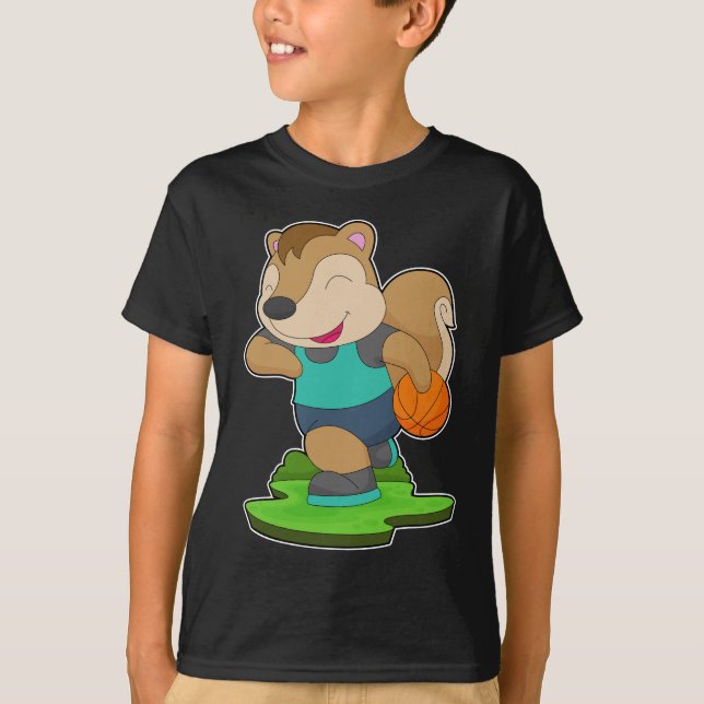 Squirrel Basketball-spelare T Shirt (Framsida)