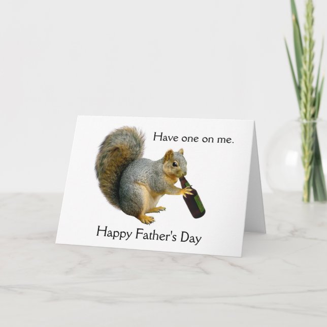Squirrel Beer Fars dag Card Kort (Framsida)