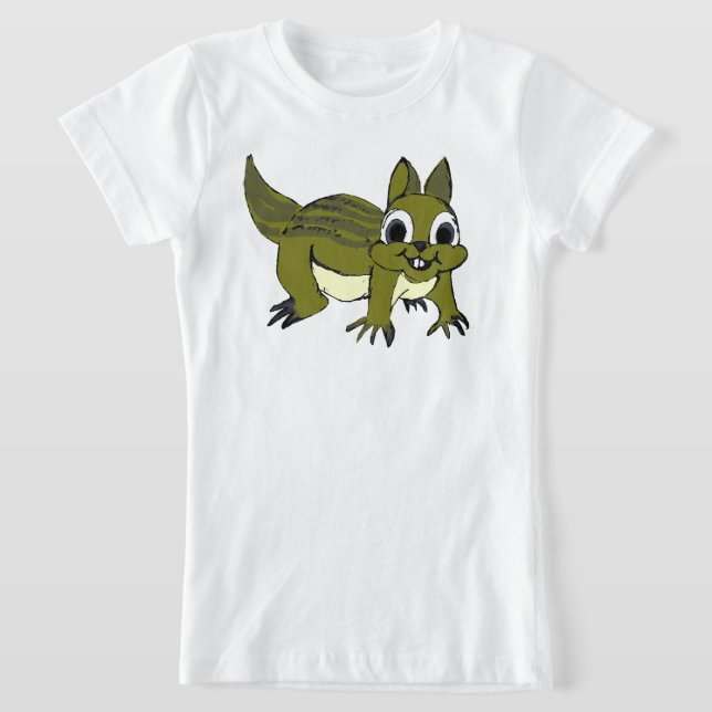 Squirrel Bild tryckt T Shirt (Laydown)