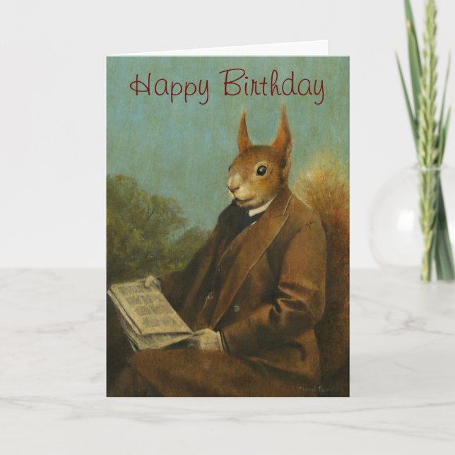 Squirrel Birthday Card Tack Kort (Framsida)