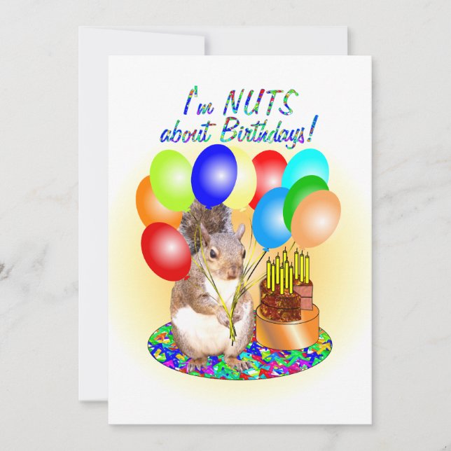 Squirrel Birthday Kort (Framsida)