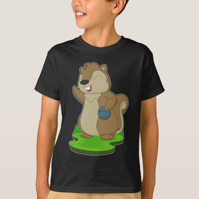 Squirrel Bowling Bowling ball T Shirt (Framsida)