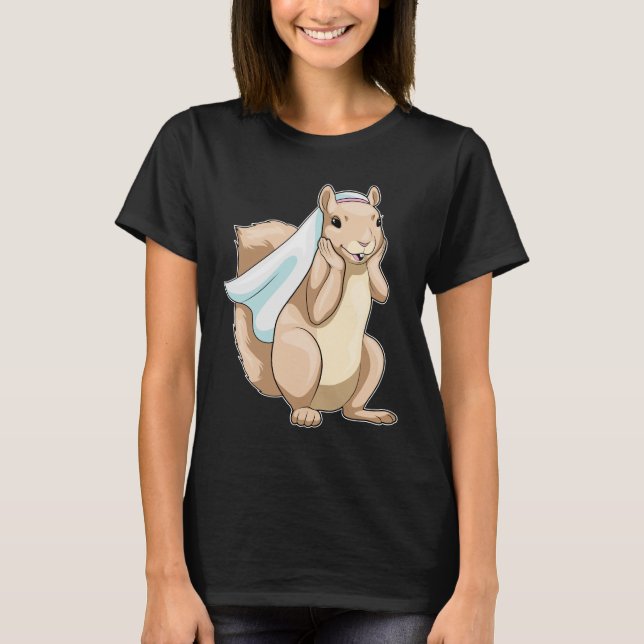 Squirrel Brudslöja Bröllop T Shirt (Framsida)