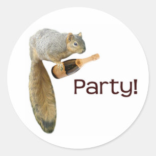 Squirrel Champagne Party! Runt Klistermärke