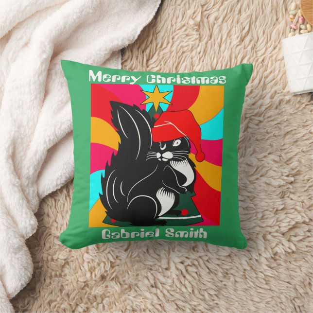 "Squirrel christmas gifts", personlig namn Kudde (Filt)