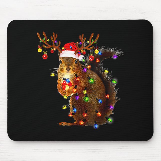 Squirrel Christmas Tree Lights Reindeer Santa Hat  Musmatta (Framsidan)