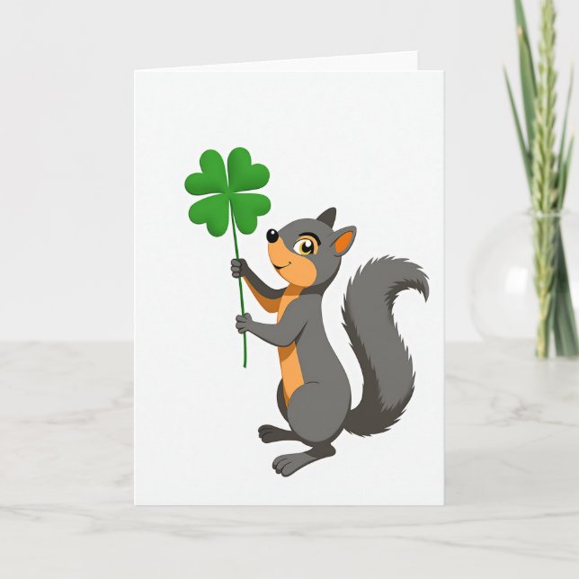 Squirrel Clover Turkort Kort (Framsida)