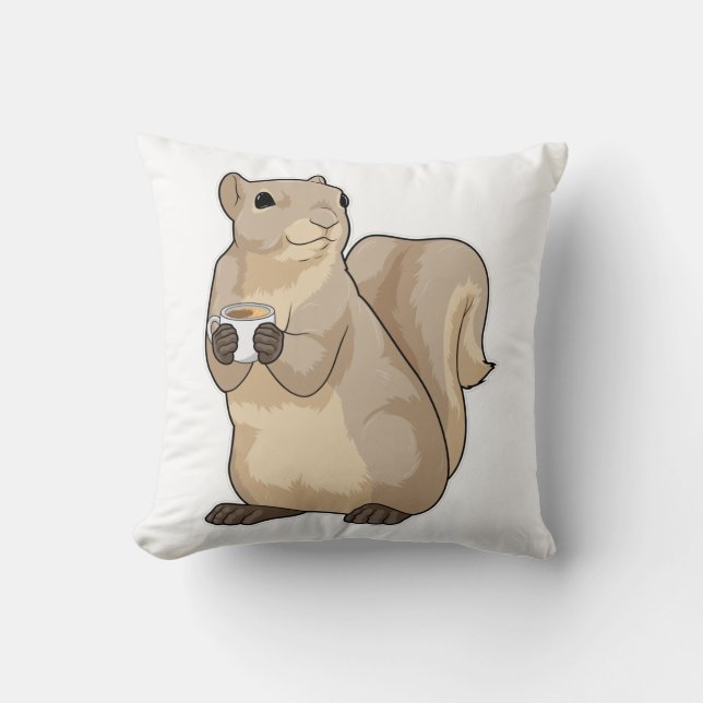 Squirrel Coffee Kopp Kudde (Framsida)