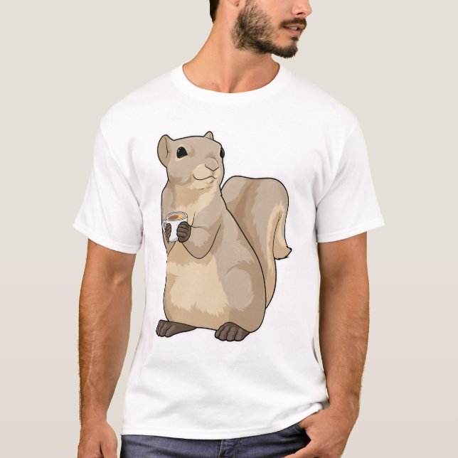 Squirrel Coffee Kopp T Shirt (Framsida)
