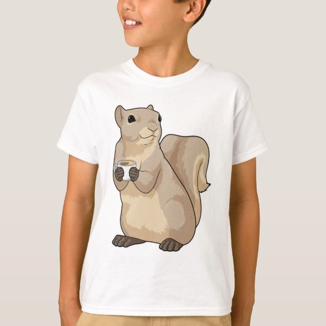Squirrel Coffee Kopp T Shirt (Framsida)