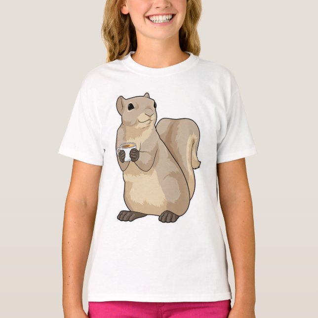 Squirrel Coffee Kopp T Shirt (Framsida)