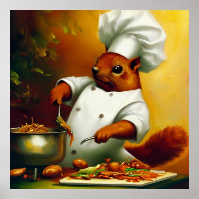 Squirrel Cooking Stir Fry Poster (Framsidan)
