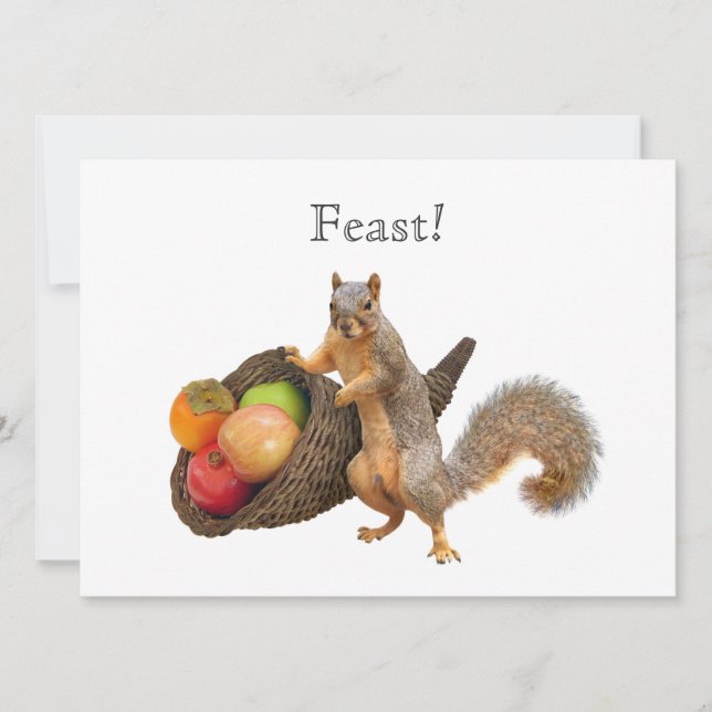 Squirrel Cornucopia Feast-inbjudan Inbjudningar (Framsida)