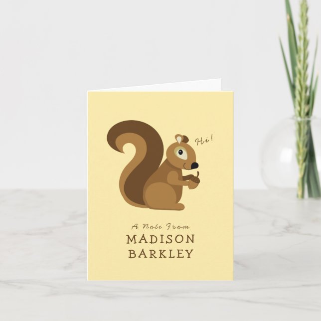 Squirrel Cute Kid's Woodland Anteckningskort (Framsida)