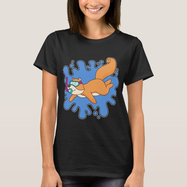 Squirrel Diver Snorkel T Shirt (Framsida)