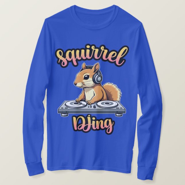 Squirrel DJ Party Vibes Funny Retro DJ T-Shirt (Design framsida)