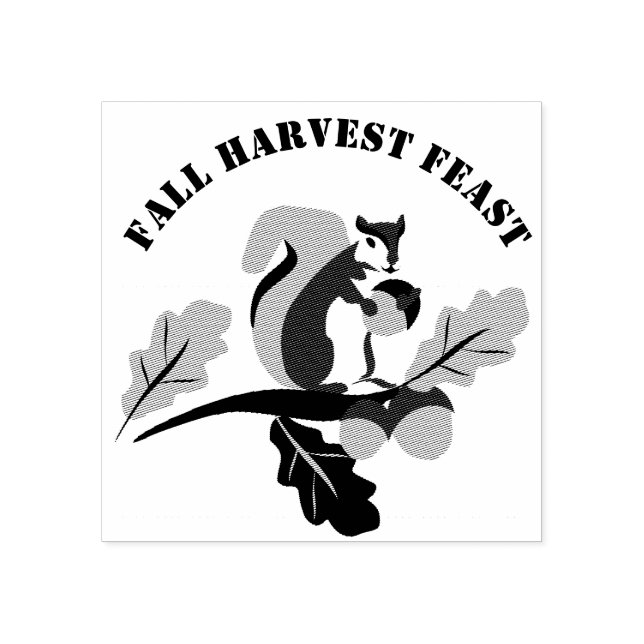 Squirrel Fall Harvest Feast Stämpel (Tryck)