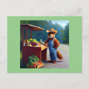 Squirrel Farmer Roadside stand Vykort