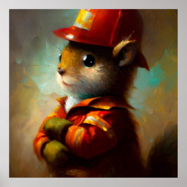 Squirrel Firefighter Poster