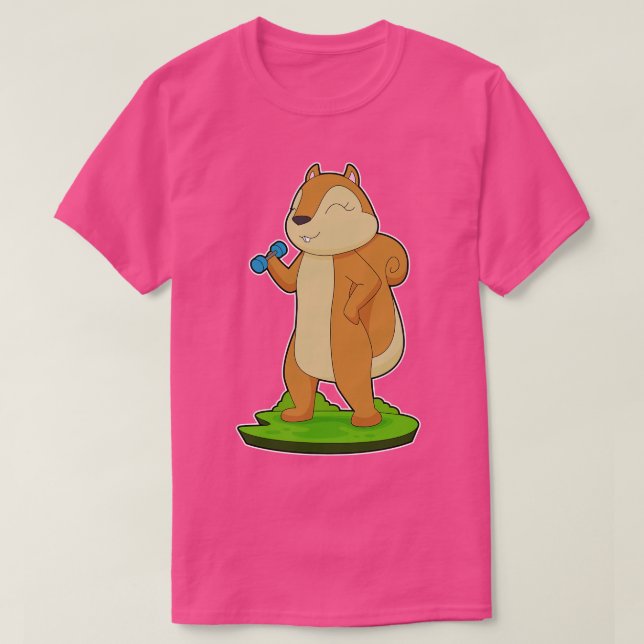 Squirrel Fitness Dumbbell T Shirt (Design framsida)