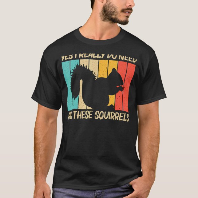 Squirrel For Men Women Squirrel  Chipmunk 80s T Shirt (Framsida)