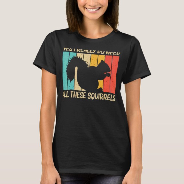 Squirrel For Men Women Squirrel  Chipmunk 80s T Shirt (Framsida)