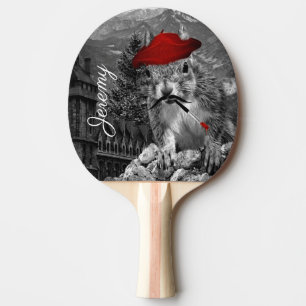 Squirrel Funny Painter med Namn Pingisracket