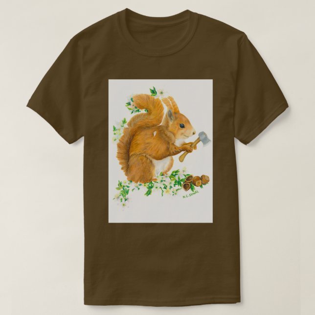 Squirrel går nöt Classic TShirt T Shirt (Design framsida)