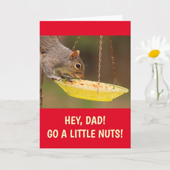 Squirrel Go Nöt Fars dag Kort (Liten växt)