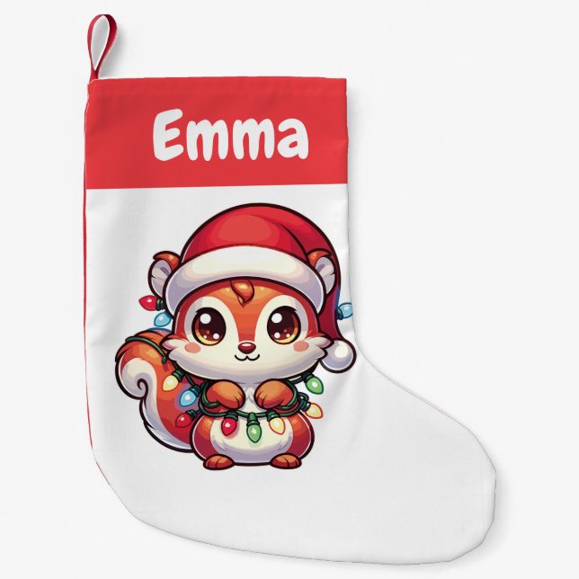 Squirrel God jul Winter Animals Squirrels Liten Julstrumpa (Framsidan)